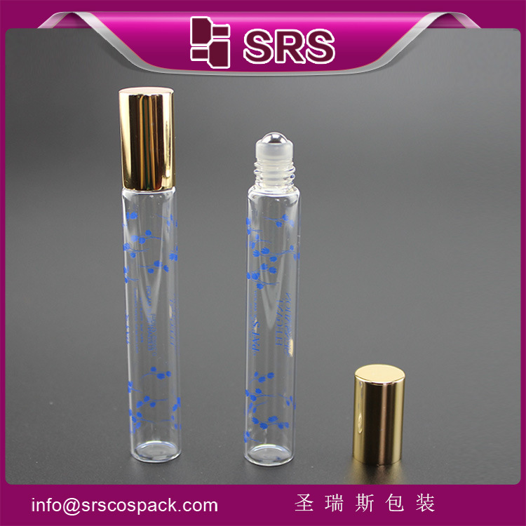 10ml透明蓝色印花玻璃瓶