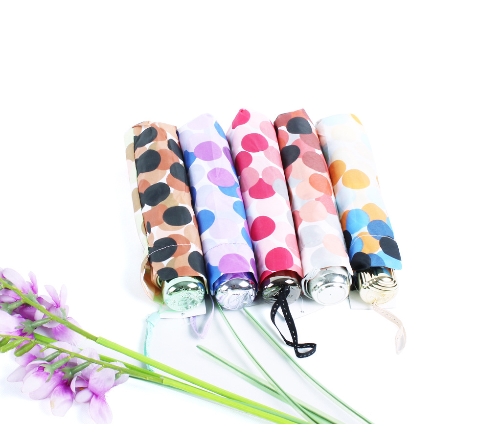 雨秀 女士三折雨伞 圆点泡泡外贸雨伞