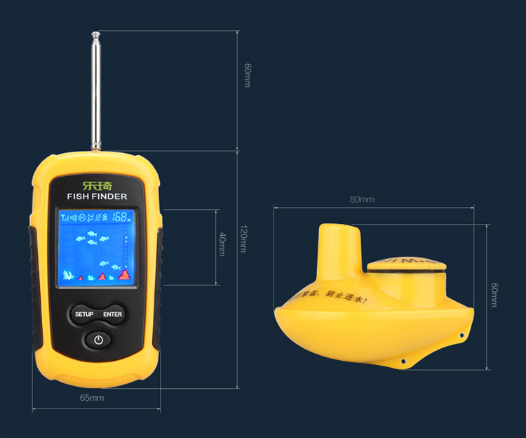 乐琦ffw1108-1中文无线声纳探鱼器钓鱼找鱼器 筛选大小鱼 浑水型