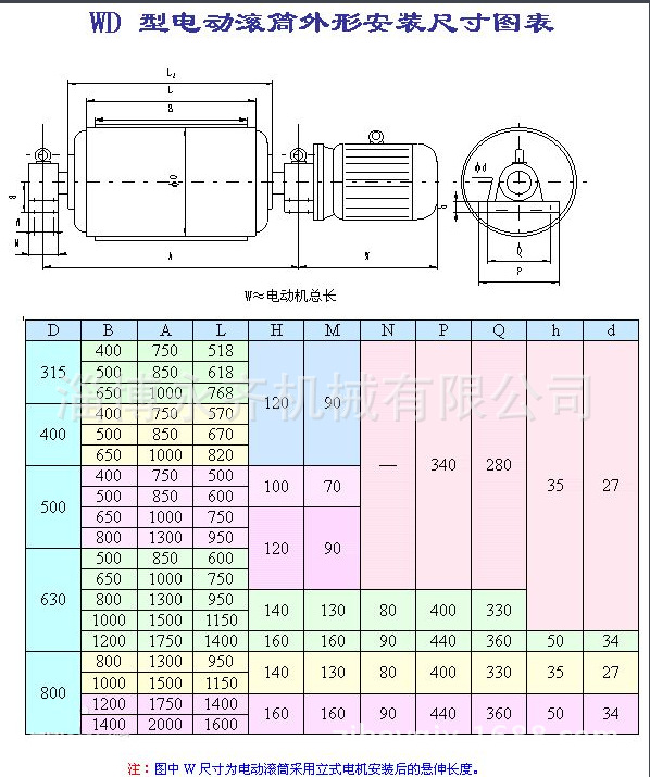 供应wd 500*650-11电动滚筒 直销 可包胶 可逆止 可不锈钢