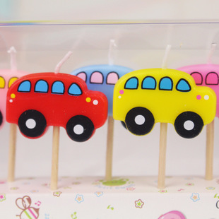 批发零售大巴车 校车 聚会生日 颜色鲜艳 儿童卡通派对生日蜡烛