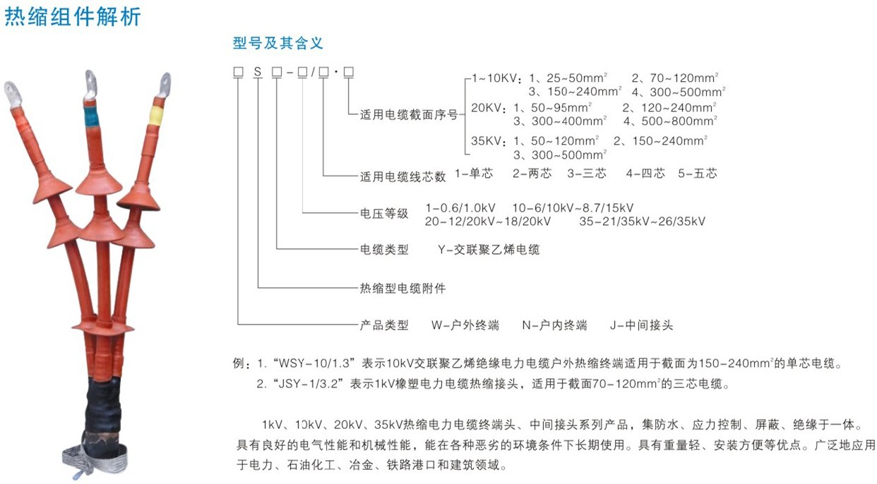 交联电缆因内应力处理不良时在运行中会发生较大收缩,因而在安装附件
