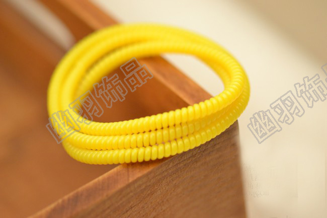 爆款韩版电话线项链发圈 弹性皮筋糖果色发饰6g电话线项圈发绳