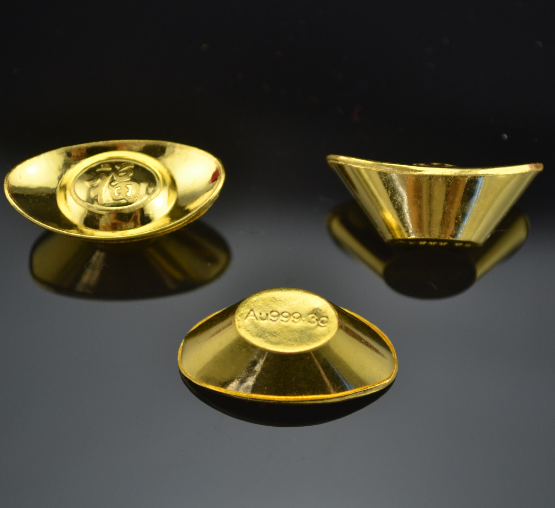 厂家定制:千足金元宝,小金元宝,999金元宝,高档礼品金元宝