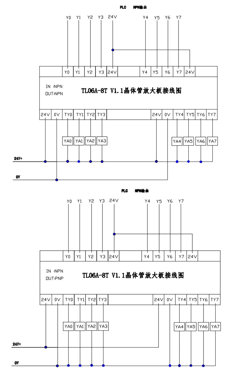 tl06a-4t 4路带底座晶体管放大板 npn输出 plc放大板