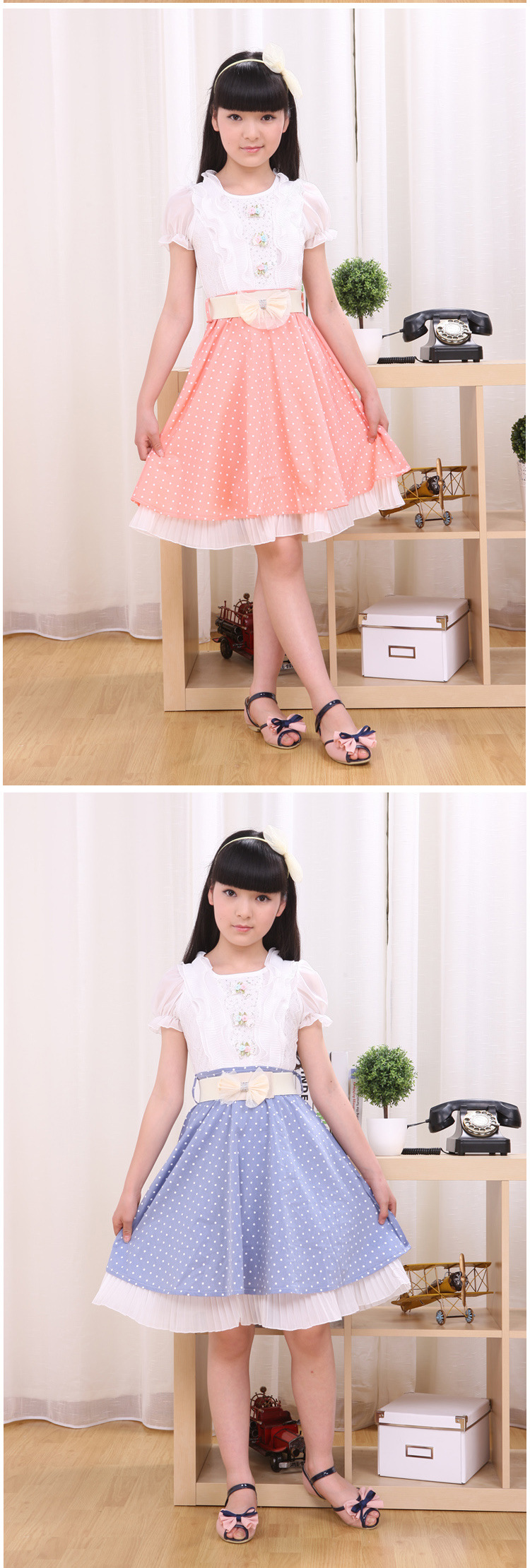 童装2015新款中大女童连衣裙夏季大童女装女童夏装女孩初中生裙子