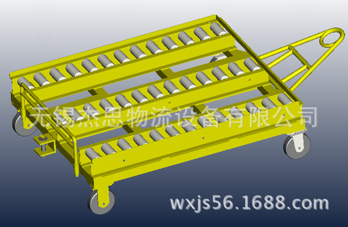 【专业品质】滚筒输送机脚踏式升降平台车 模具搬运车