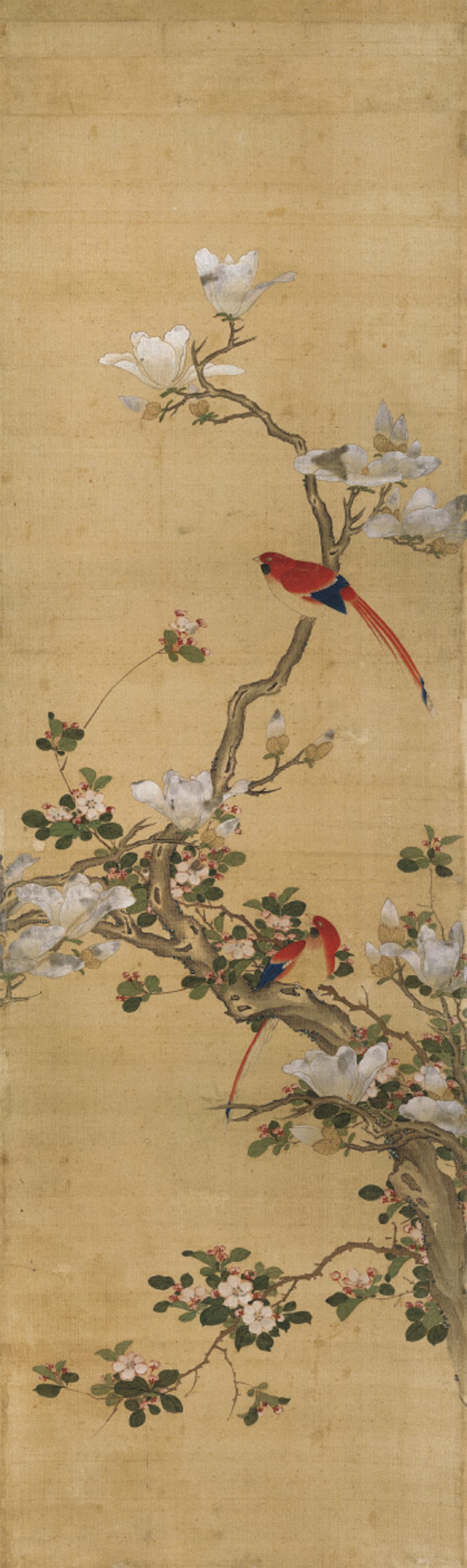 266-474MB 陈枚-四季花鸟图屏-3