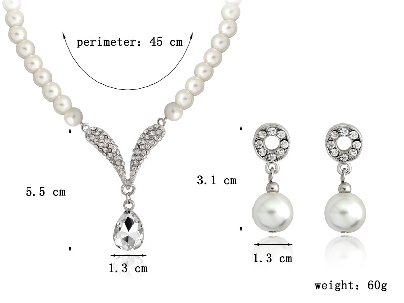 Korean of the Korean / Korean-style Rhinestone + Pearl sets NHDR0163