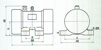 YZS振动电机安装尺寸