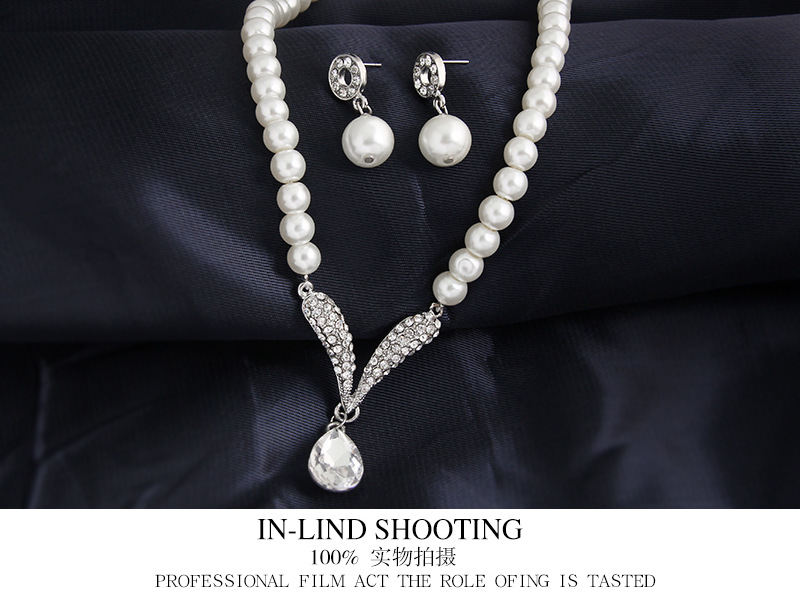 Korean of the Korean / Korean-style Rhinestone + Pearl sets NHDR0163