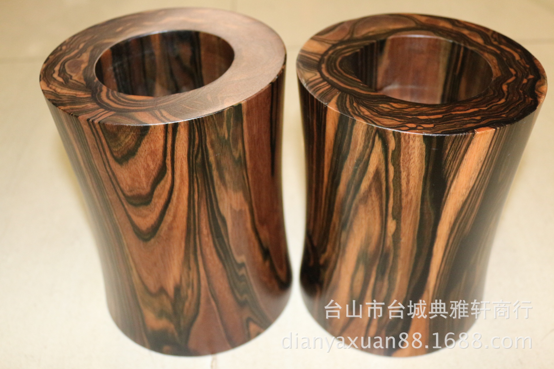 条纹乌木笔筒14.5x14 (5)