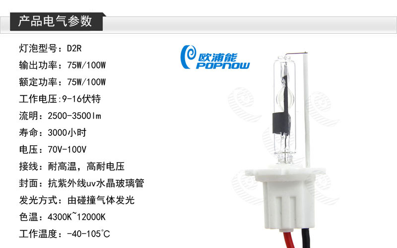 电气参数 灯75W