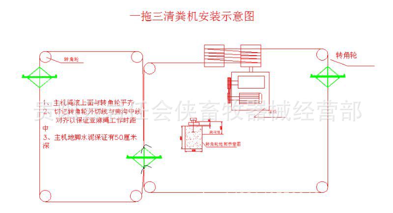 养鸡场专用刮粪机 清粪设备 亚麻绳牵引刮板式一拖三自动清粪机