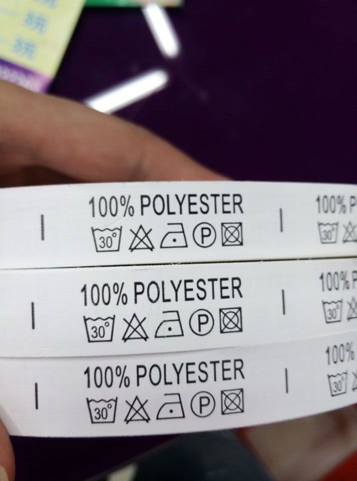 100%polyester百分之百涤纶 供应现货通用水洗标