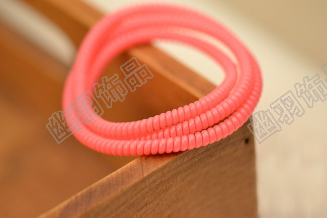 爆款韩版电话线项链发圈 弹性皮筋糖果色发饰6g电话线项圈发绳