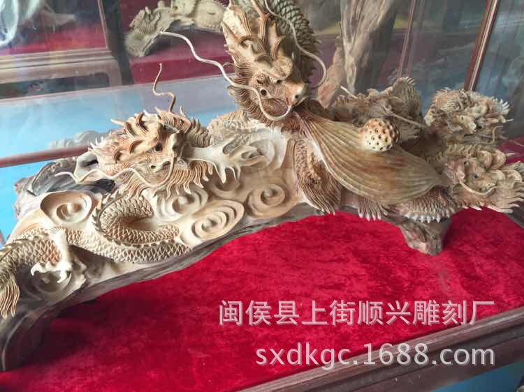 崖柏精雕五龙戏珠纯手工根雕木雕天然造型家居酒店会所摆件工艺品