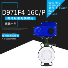 閥瑞億 D971F46-16C電動全襯氟對夾式蝶閥 耐酸鹼 智能調節