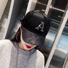 亮鑽字母帽子女韓版潮流學生鴨舌帽女士棒球帽百搭社會網紅時尚