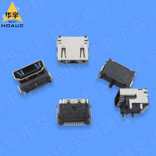 特殊4K 1080P HDMI A TYPE 19PIN前插后貼加高8.0帶定位柱SMT母座