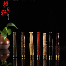 批發木質煙嘴 崖柏陰沉木雙重過濾循環煙嘴器 檀木煙斗煙具禮品