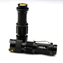 CREE Q5 調光迷你強光手電筒 SK68兩用電源伸縮變焦 源頭工廠批發