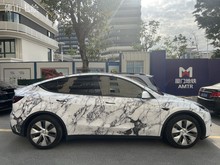 汽車彩繪塗裝車身改色膜賽車賽道汽車貼膜4S店新車大理石改色貼膜