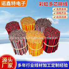 並線彩虹多芯排線定制 RGB電子線材 PVC外被絕緣雙並彩排線