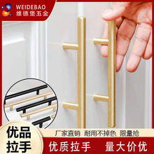 直供鋁型材圓形拉手抽屜拉手櫥櫃拉手衣櫃門加長金色黑色拉手簡約
