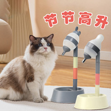 寵物一體飲水器狗盆喂食貓飲水機立式狗水壺節節高舔舐滾珠喝水器