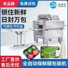 全自動蔬菜水果保鮮膜包裝機 帶托盒果蔬生鮮肉類保鮮膜裹膜機