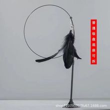 貓咪逗貓棒帶鈴鐺長桿吸盤自嗨解悶幼貓耐咬可替換羽毛貓玩具用品