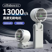 東南亞N607高速手持暴力風扇掛脖式辦公室戶外便攜充電數顯小風扇