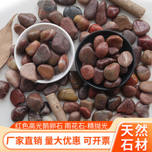 紅色高拋光鵝卵石 鋪路園林造景紅色石子 魚缸水池墊底水洗拋光石