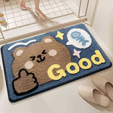 卡通仿羊絨地墊浴室門口吸水防滑墊耐臟耐磨易打理地墊一件代發