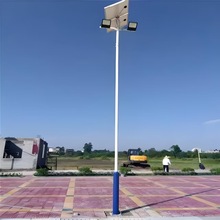 太陽能籃球場高桿燈戶外防水超亮大功率6米LED市電互補路燈工程