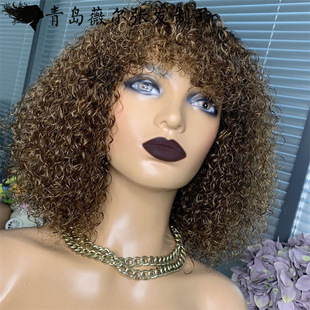 W˰lٰlhuman hair wig kinky curlyȫCƻɫ^