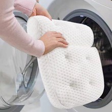 家用頭枕3D網布浴缸枕頭吸盤防滑墊靠枕靠墊浴室枕頭可機洗坐墊