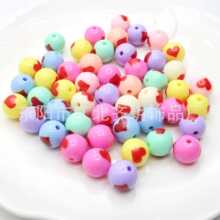 12MM園珠手印愛心亞克力 450個/斤 兒童早教DIY 飾品配件
