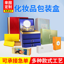 化妝品護膚品盒子 彩印雙面開窗抽屜節日禮品包裝盒護膚品包裝盒