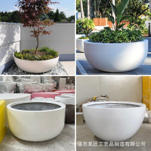 玻璃鋼花盆公園大花缸樹盆學校綠植花池種植池商場美陳花壇樹池