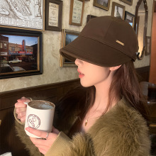 春季新款遮陽韓版漁夫帽保暖呢料馬術帽休閑百搭鴨舌帽顯臉小