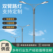雙臂led路燈高低臂高桿燈雙頭戶外市電220V工程照明廣場6米8米