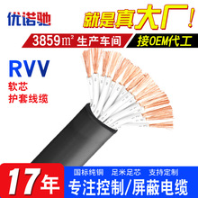 國標銅芯rvv3芯電纜線家裝信號電源線0.5 1 1.5平方軟電纜護套線