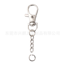 廠家批發鍍金鋅合金狗扣旋轉鑰匙扣 diy五金飾品配件掛鏈條鑰匙鏈