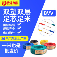 跨境貨源 BVV4mm國標純銅家裝工程電線 銅芯雙塑絕緣電纜