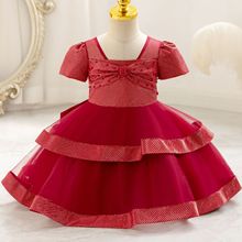 外貿新款女童禮服裙網紗公主裙生日演出可愛蛋糕蓬蓬裙baby dress