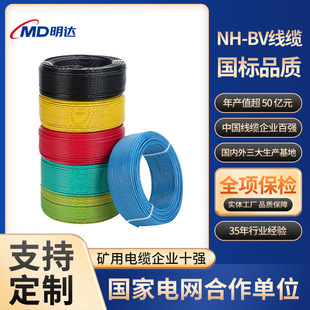 國標NH-BV電線阻燃耐火聚氯乙烯銅芯單股硬線家裝單芯工程電線