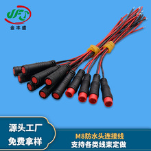 現貨供應2孔快速M8防水線 2芯防水頭公母線 感應水龍頭電源連接線