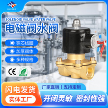 常閉黃銅電磁閥水閥氣閥防水線圈電子管道控制開關220v24v4分6分
